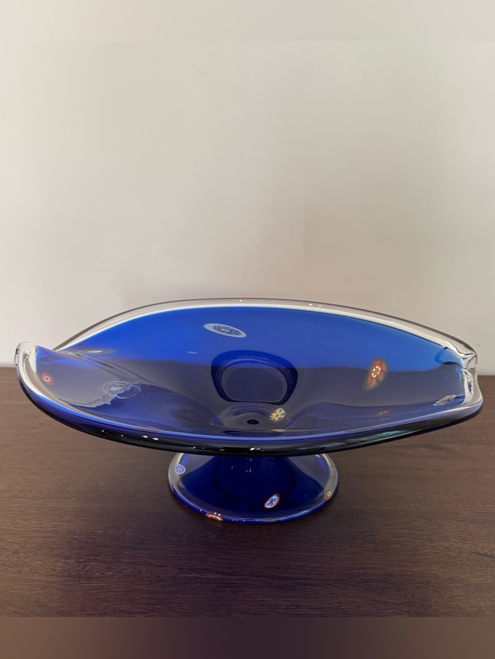 LAVORAZIONE ARTE MURANO BLUE DECOR ART GLASS  BOWL